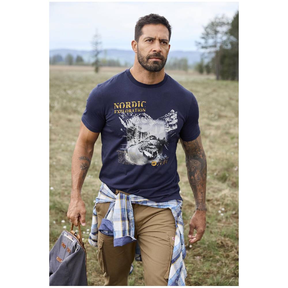 Jan Vanderstorm T-Shirt HAKSE dunkelblau Vierteljährliche Förderung