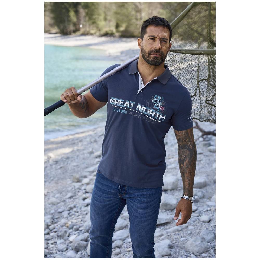 Jan Vanderstorm Poloshirt GIZUR royal blau Fabrikladen