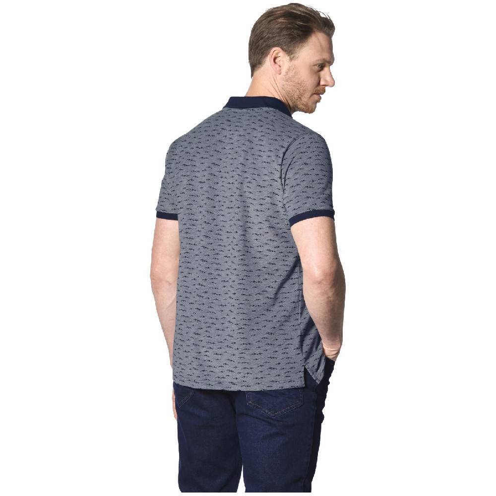Jan Vanderstorm Poloshirt HALVESEN blau gemustert Rabatte dieses Monats