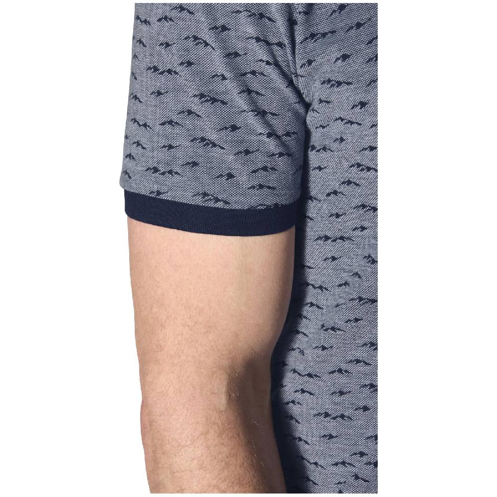Jan Vanderstorm Poloshirt HALVESEN blau gemustert Rabatte dieses Monats
