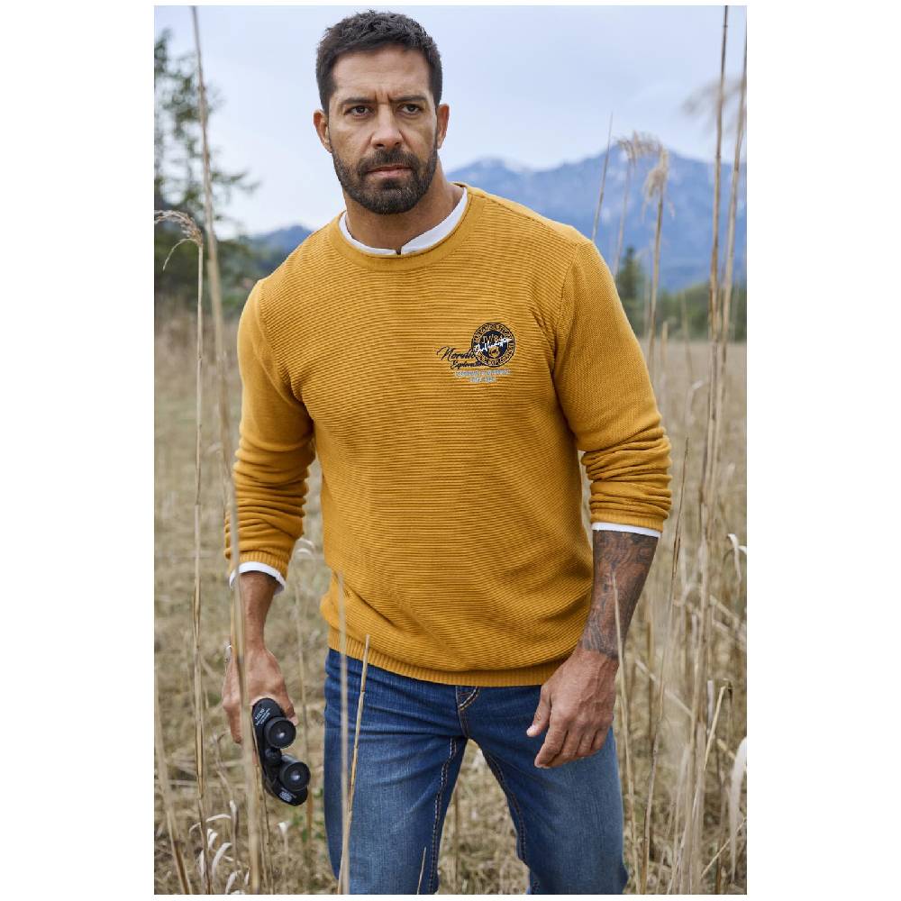 Jan Vanderstorm Pullover TRYGVE dunkelgelb Bis zu 60% Rabatt