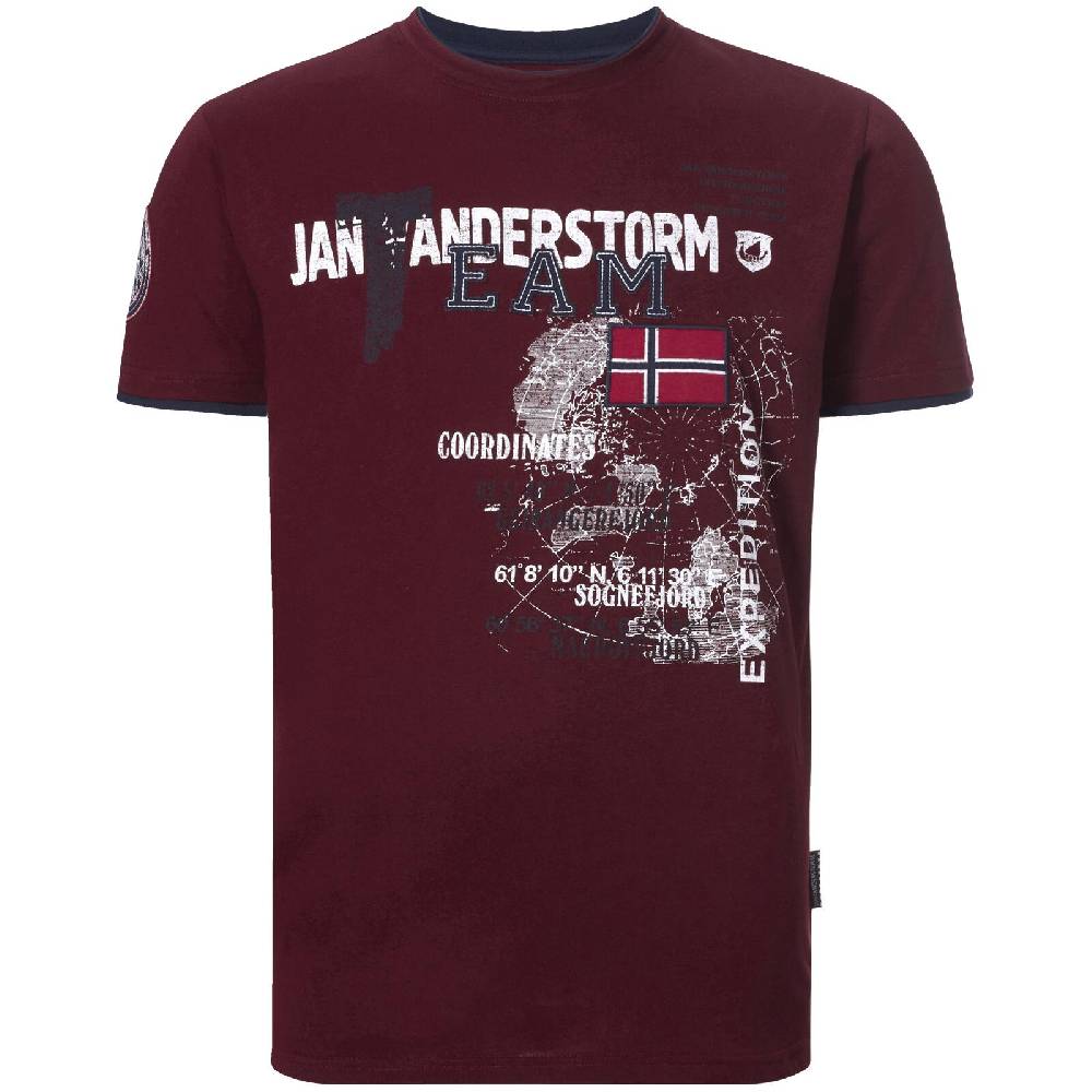 Jan Vanderstorm T-Shirt SÖLVE dunkelrot Bis zu 55% Rabatt