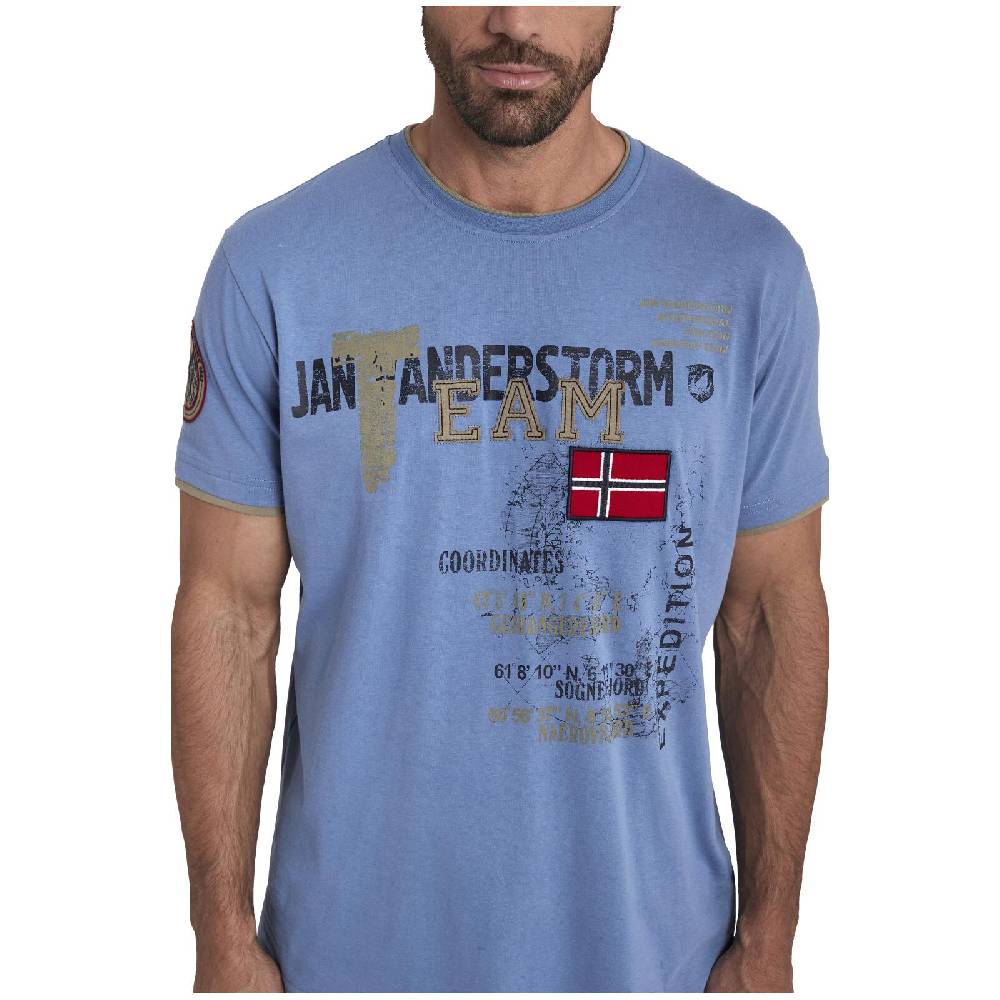 Jan Vanderstorm T-Shirt SÖLVE blau Riesige Rabatte