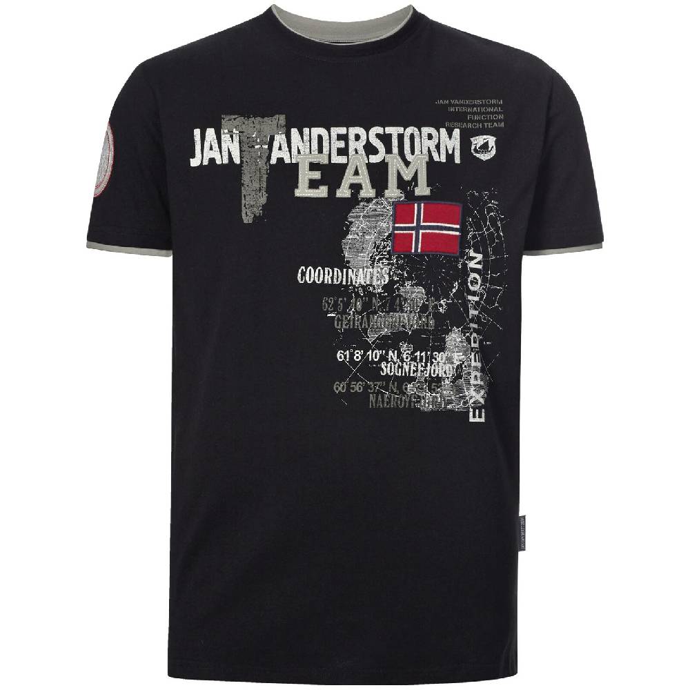 Jan Vanderstorm T-Shirt SÖLVE schwarz Kostenloser Versand international