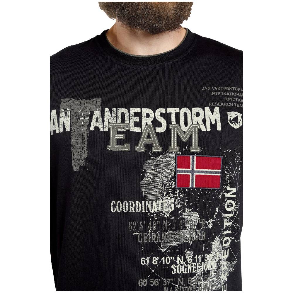 Jan Vanderstorm T-Shirt SÖLVE schwarz Kostenloser Versand international