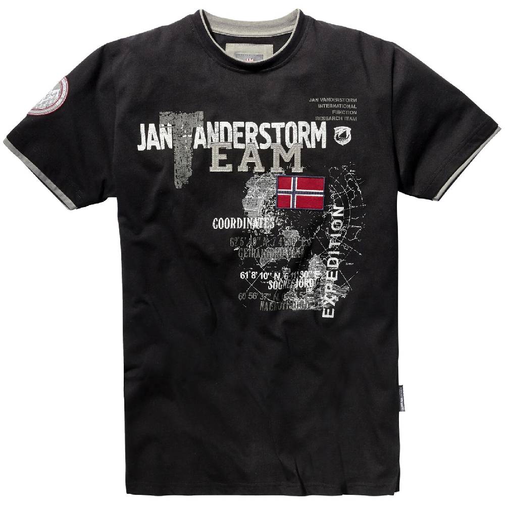 Jan Vanderstorm T-Shirt SÖLVE schwarz Kostenloser Versand international