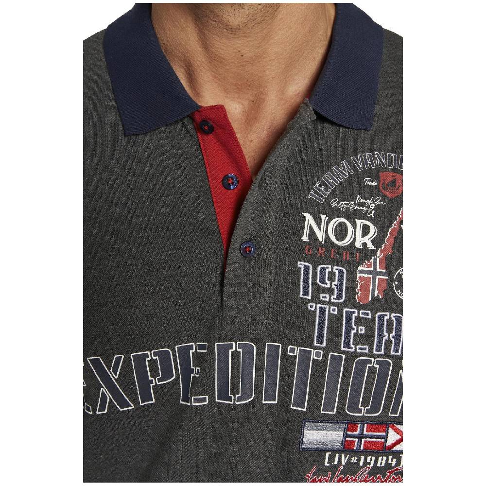 Jan Vanderstorm Poloshirt ERLING dunkelgrau melange Outlet