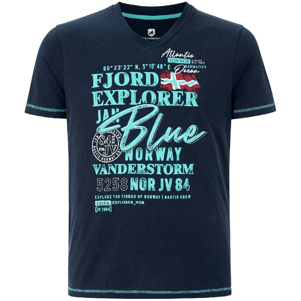 Jan Vanderstorm T-Shirt NORDGER dunkelblau Fabrikverkauf