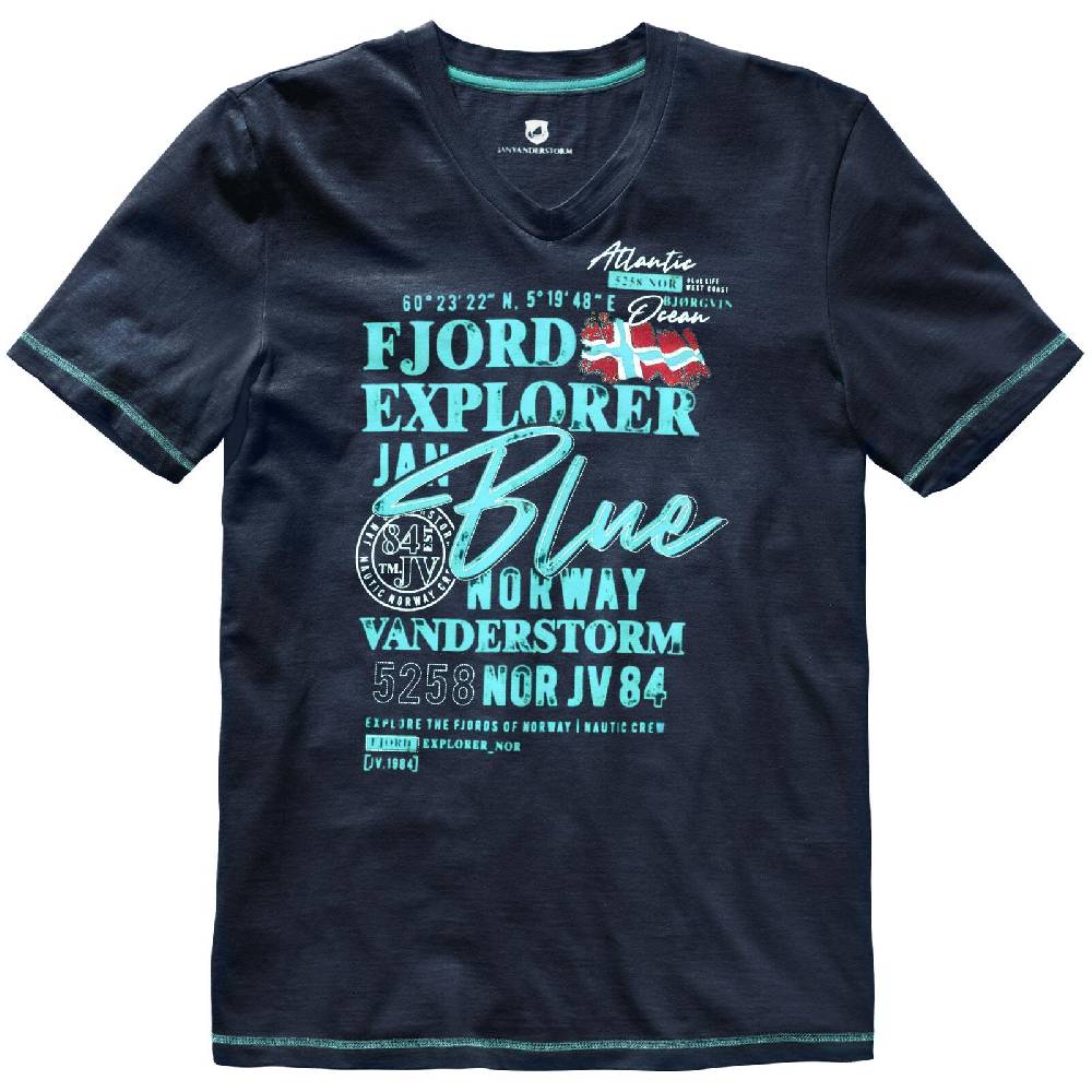 Jan Vanderstorm T-Shirt NORDGER dunkelblau Fabrikverkauf