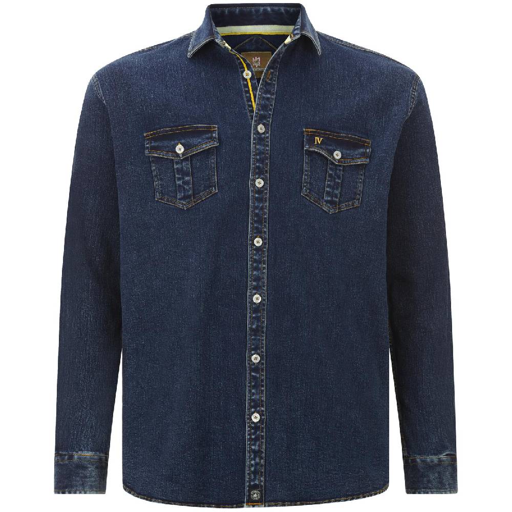 Jan Vanderstorm Jeanshemd OLAVIK dunkelblau Fabrik Onlineshop