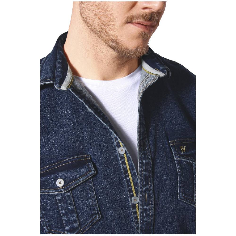 Jan Vanderstorm Jeanshemd OLAVIK dunkelblau Fabrik Onlineshop