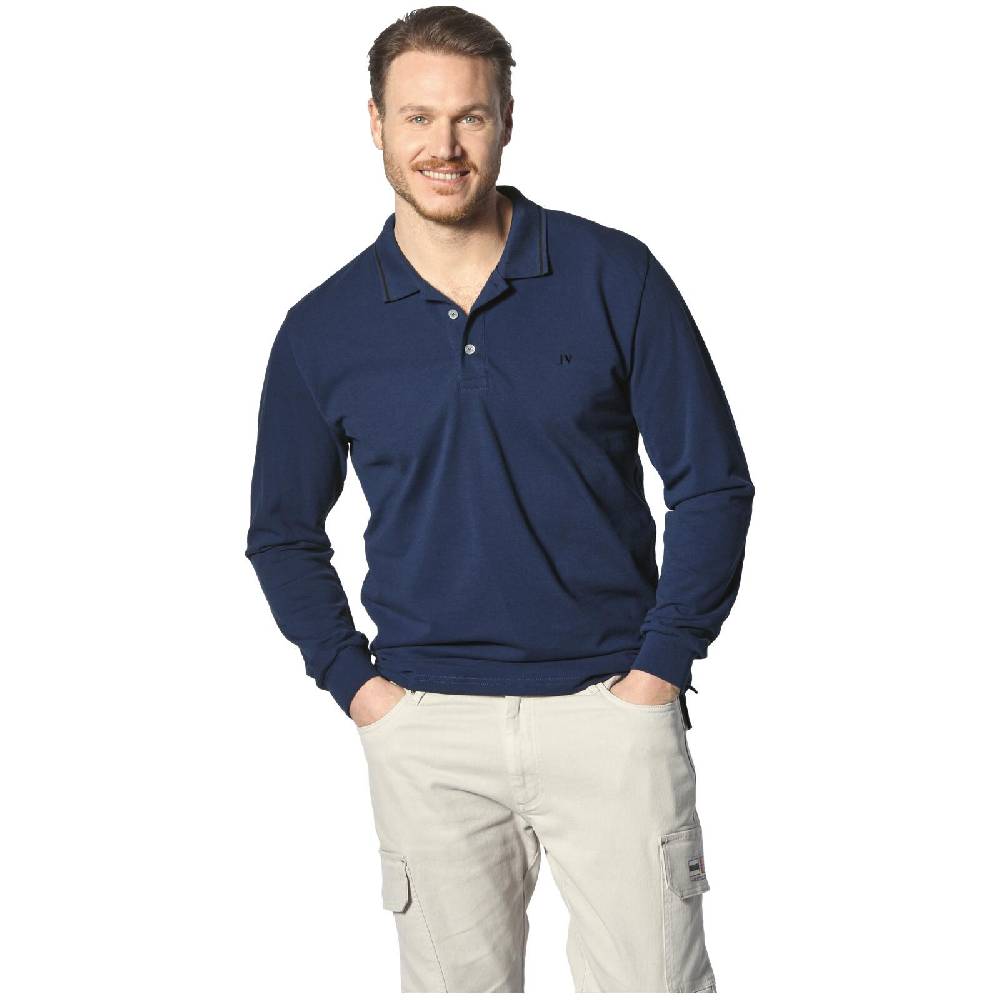 Jan Vanderstorm Langarm-Poloshirt ELLIS royal blau Sonderangebot