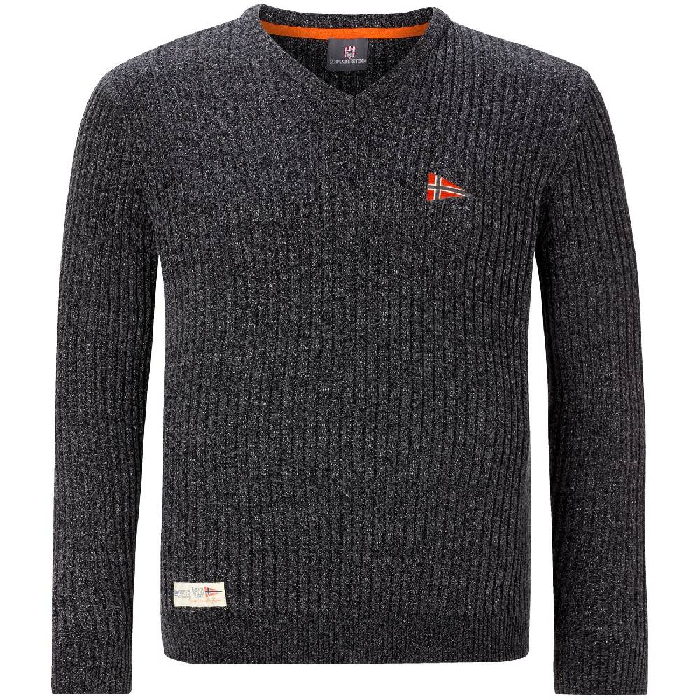 Jan Vanderstorm Pullover mit Mütze RONAI dunkelgrau melange Großer Ausverkauf