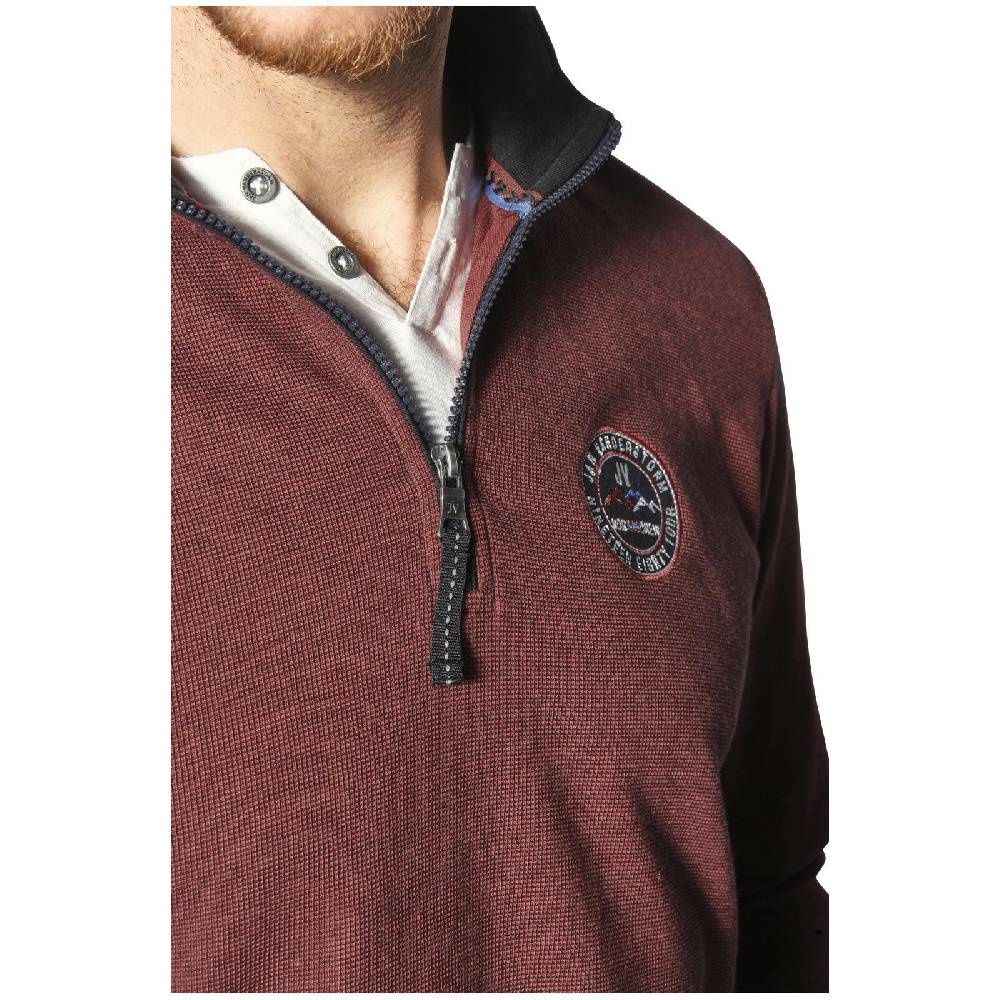 Jan Vanderstorm Sweatshirt MARKWARD dunkelrot Valentinstagsangebot