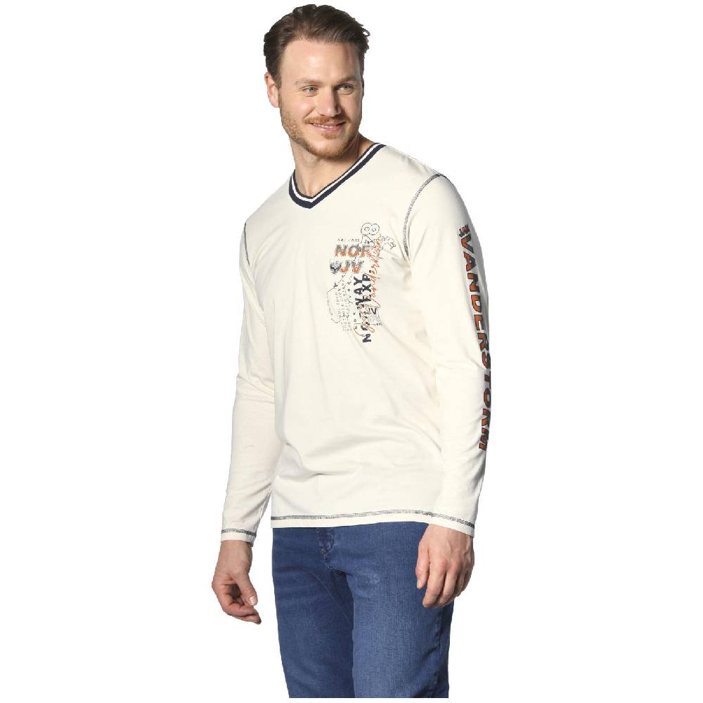Jan Vanderstorm Langarmshirt RAGNHILD wollweiß Neuheiten