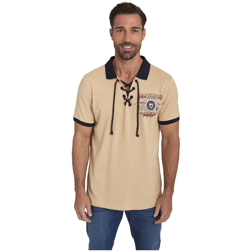 Jan Vanderstorm Doppelpack Poloshirt ELJAR beige hellrot Schlussverkauf