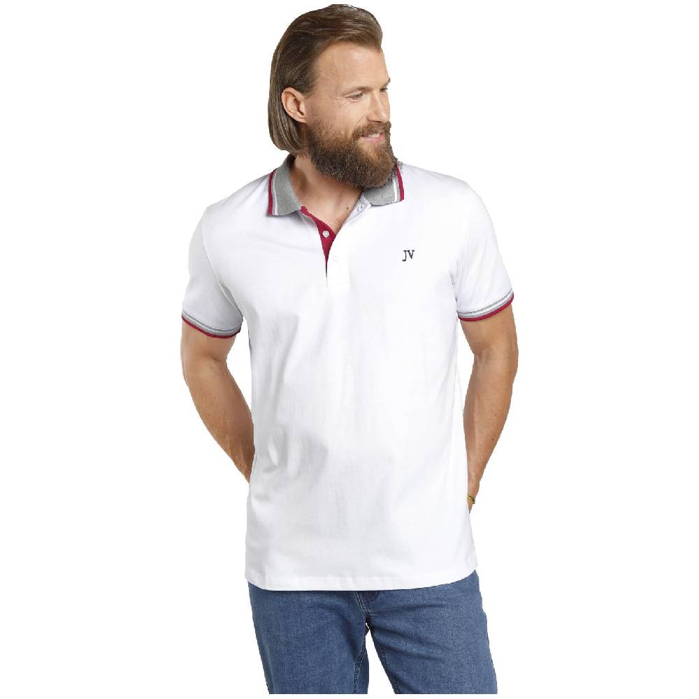 Jan Vanderstorm Doppelpack Poloshirt JOHAN weiß grau Rabatt