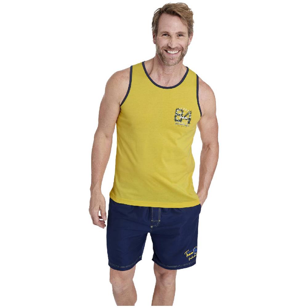 Jan Vanderstorm Doppelpack Tanktop SAKARI gelb mint Lagerräumung