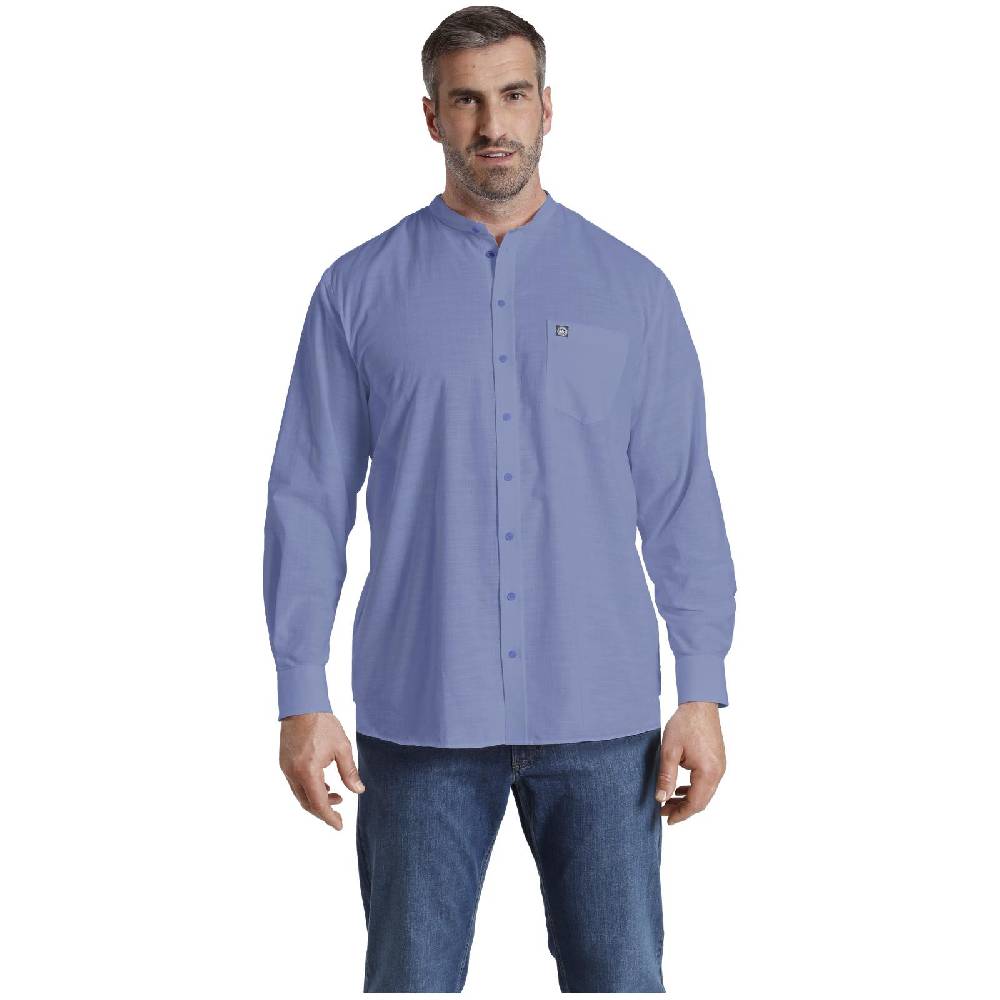 Jan Vanderstorm Stehkragenhemd KALLU blau Blitzangebot