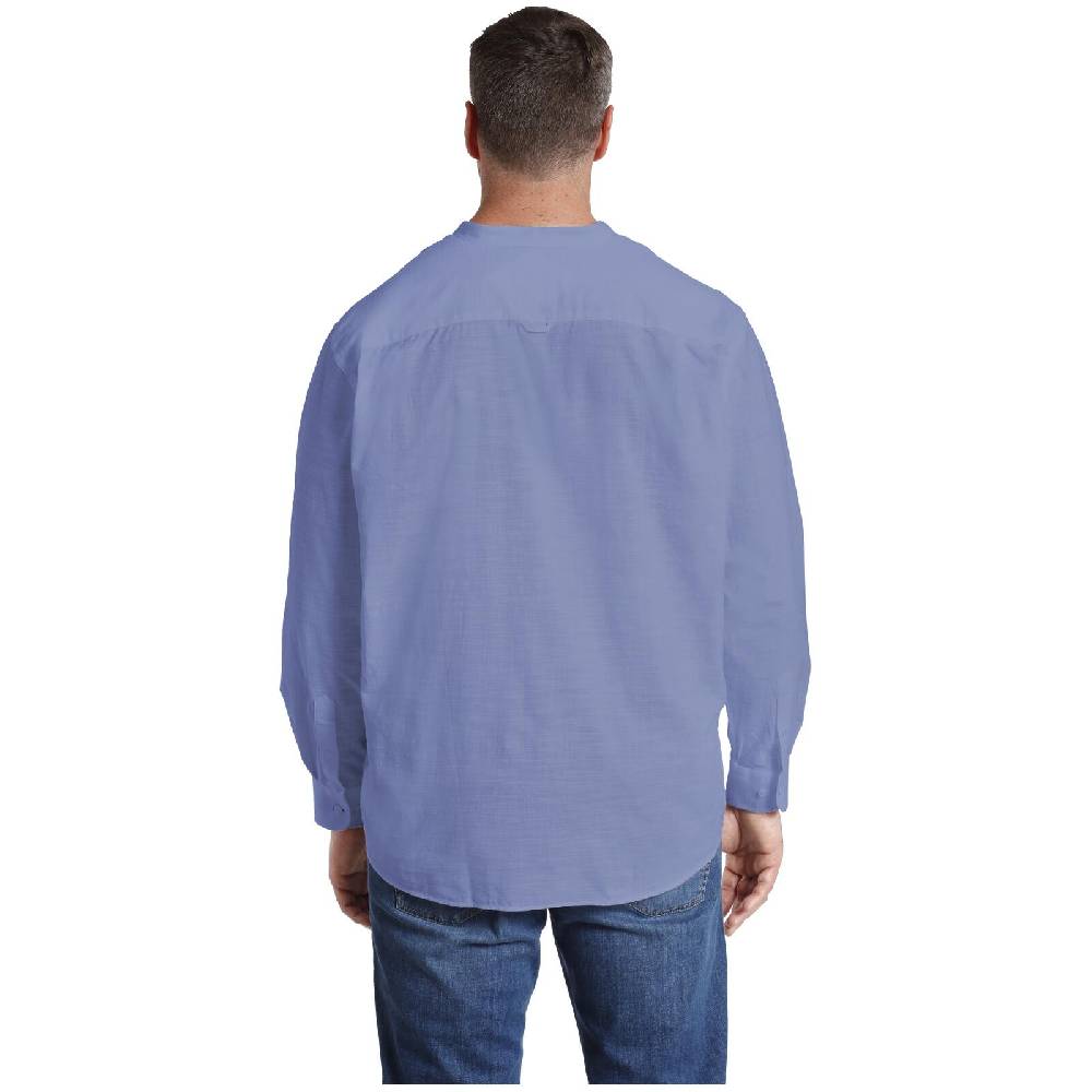Jan Vanderstorm Stehkragenhemd KALLU blau Blitzangebot