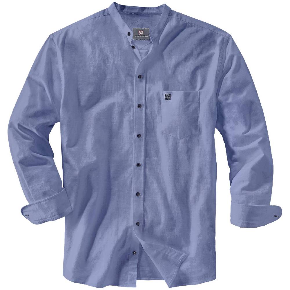 Jan Vanderstorm Stehkragenhemd KALLU blau Blitzangebot