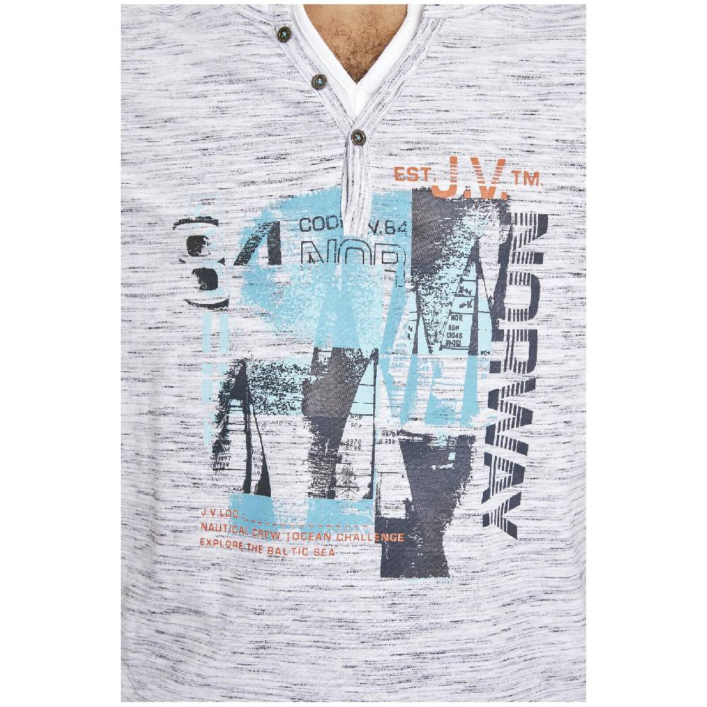 Jan Vanderstorm T-Shirt BALTFRIED hellgrau melange Kauf eins, bekomm eins gratis