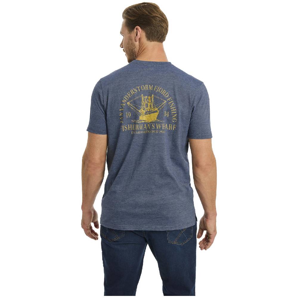 Jan Vanderstorm T-Shirt BERNULF blau melange Sonderangebote