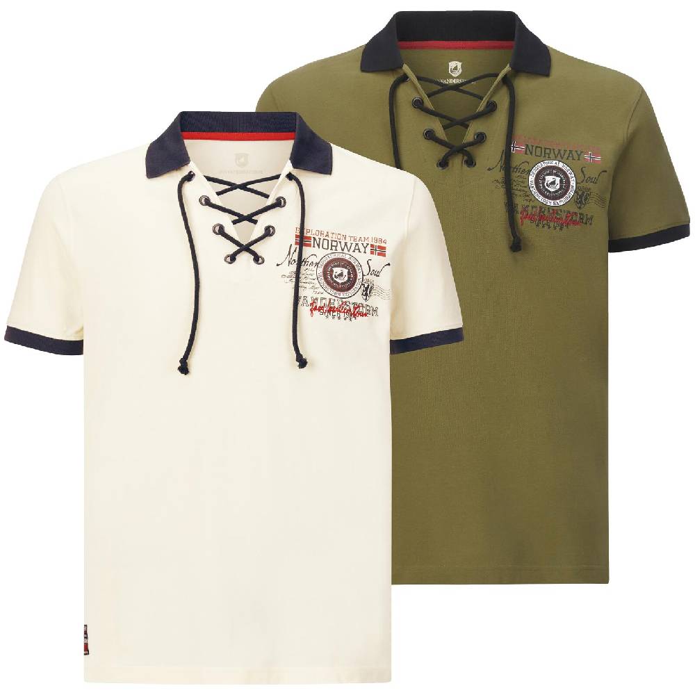 Jan Vanderstorm Doppelpack Poloshirt ELJAR wollweiß oliv Riesige Rabatte
