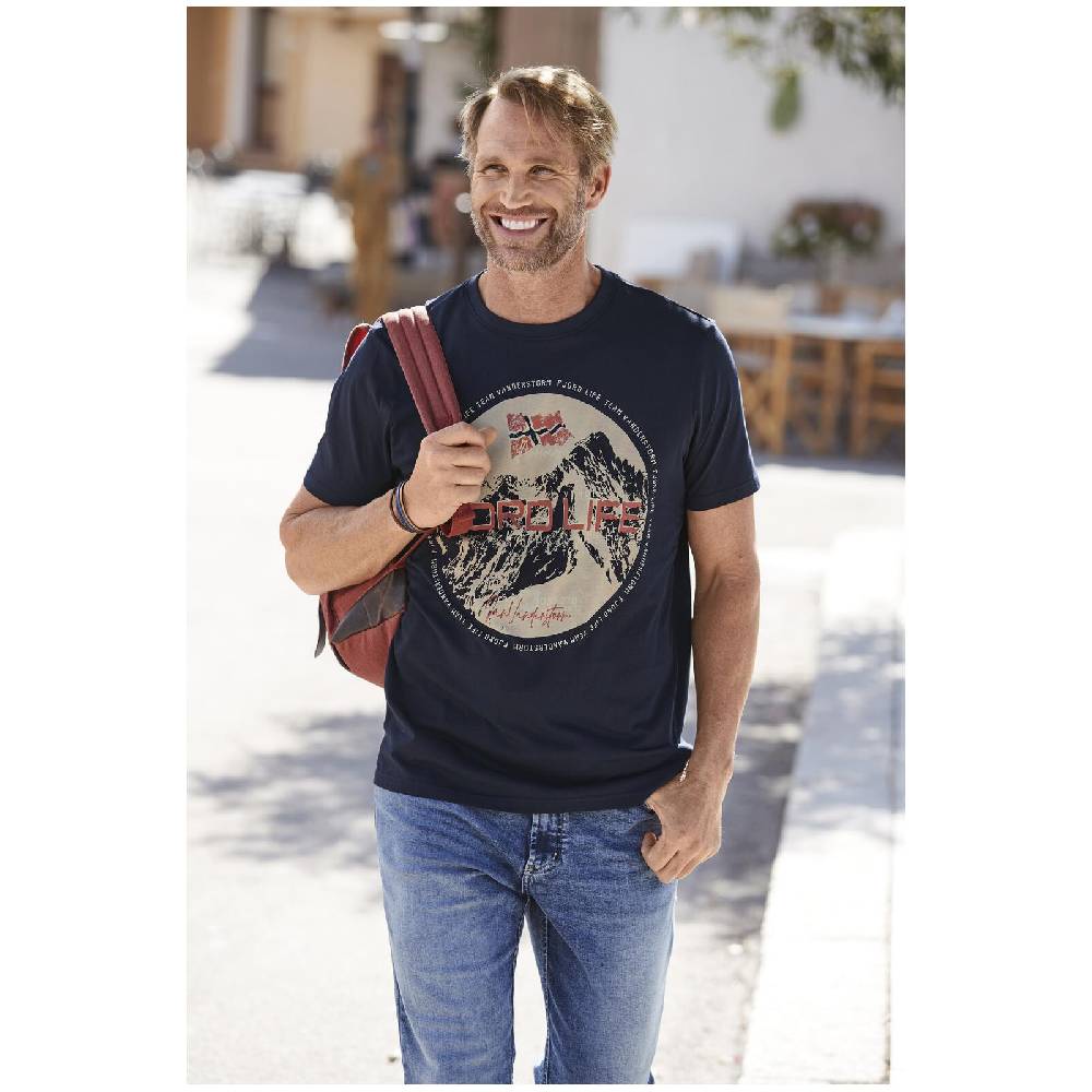 Jan Vanderstorm T-Shirt BENYAMIN dunkelblau 50% Rabatt mit kostenlosem Versand