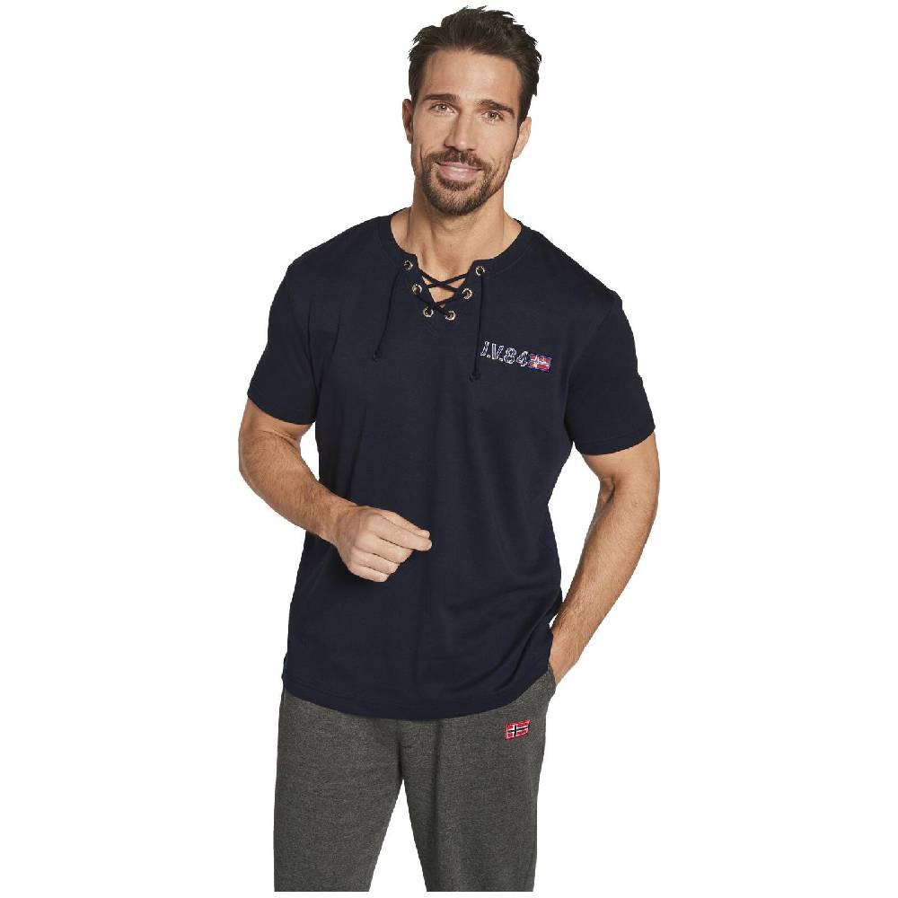 Jan Vanderstorm Doppelpack T-Shirt MAYKO dunkelblau royal blau Kostenloser Versand international