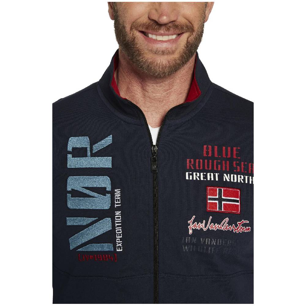 Jan Vanderstorm Sweatjacke TJARKE dunkelblau 50% Rabatt mit kostenlosem Versand
