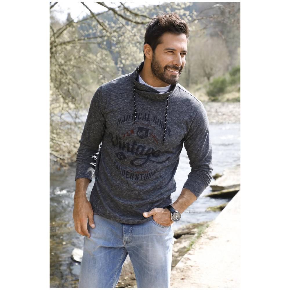 Jan Vanderstorm Sweatshirt HAGEN blau melange Exklusivangebot