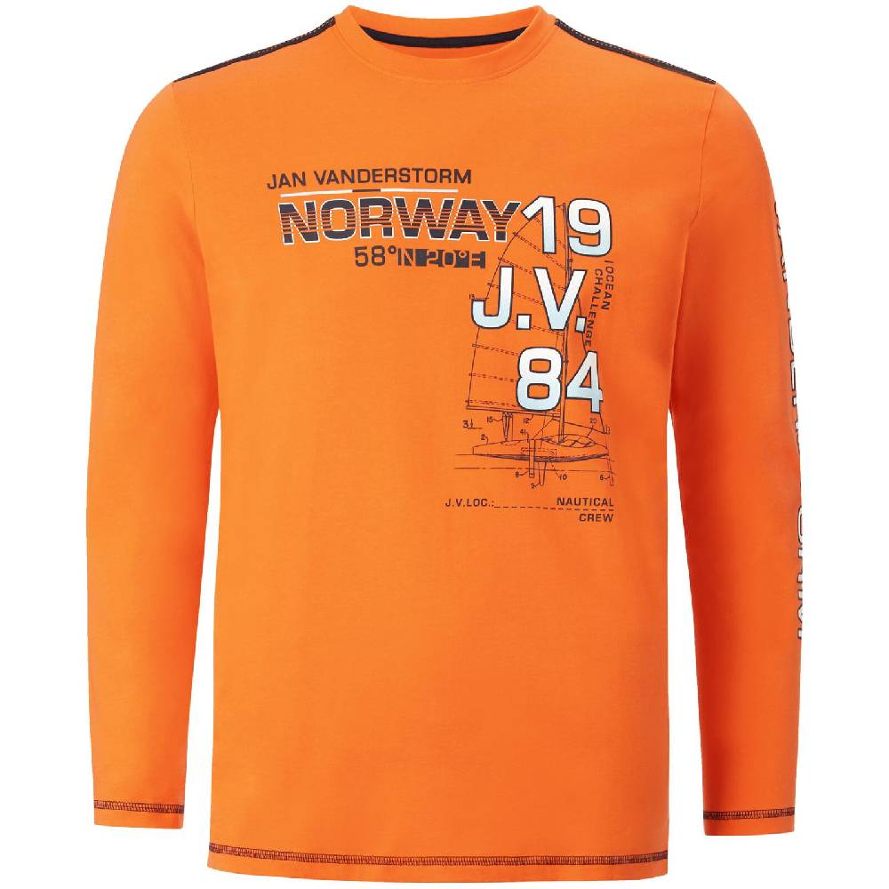 Jan Vanderstorm Langarmshirt BERTULI orange Vatertagsangebot