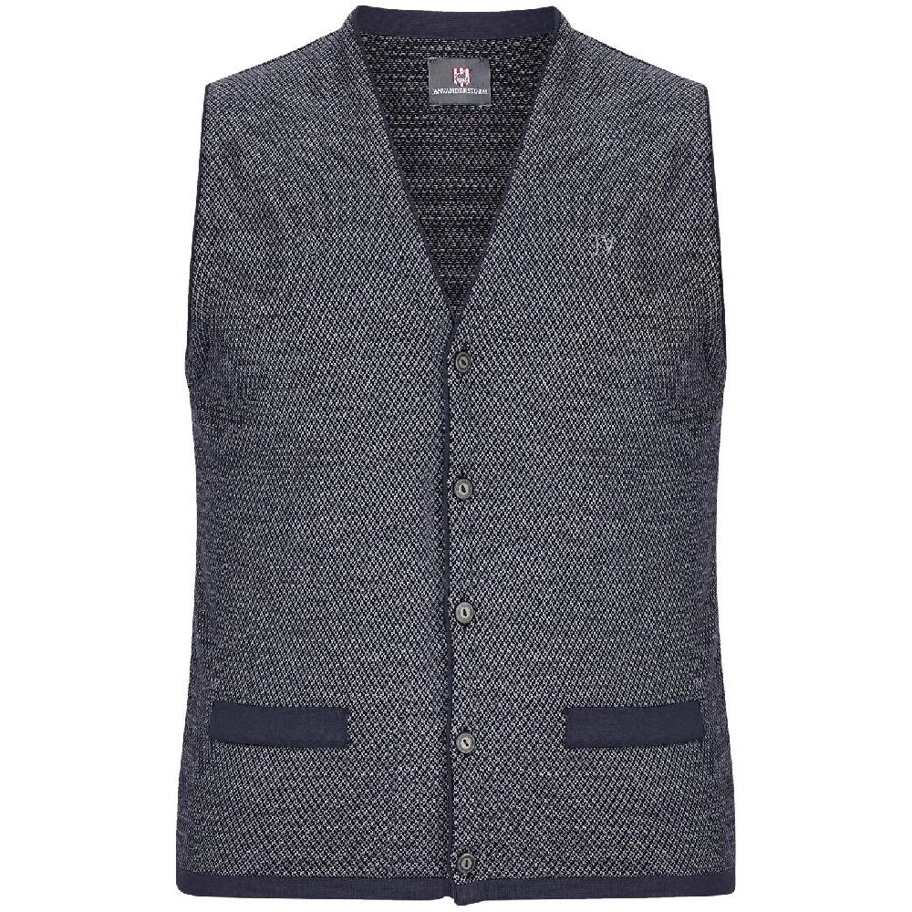 Jan Vanderstorm Strickweste TANE blau gemustert Online Outlet