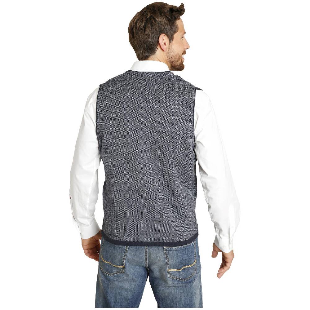 Jan Vanderstorm Strickweste TANE blau gemustert Online Outlet