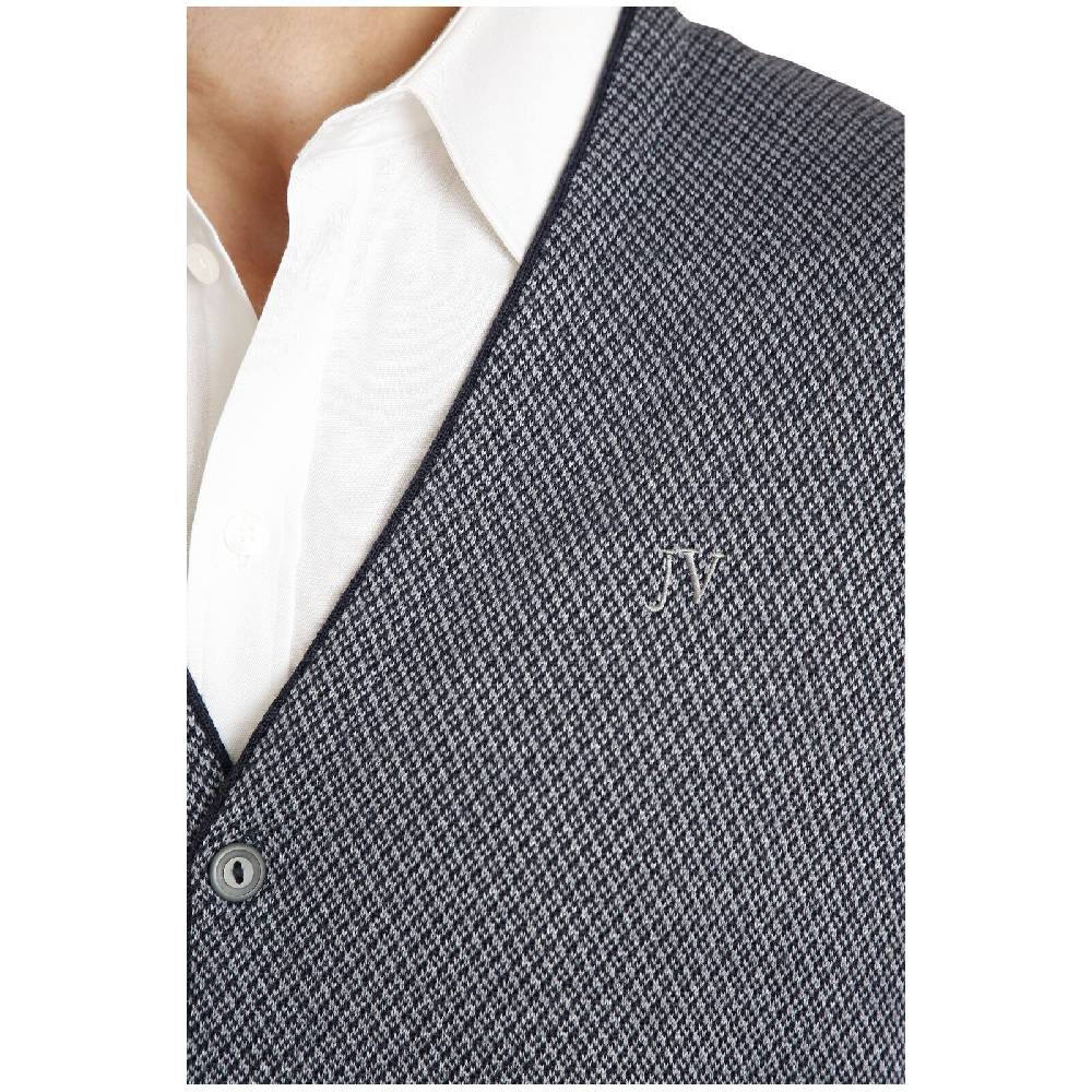 Jan Vanderstorm Strickweste TANE blau gemustert Online Outlet