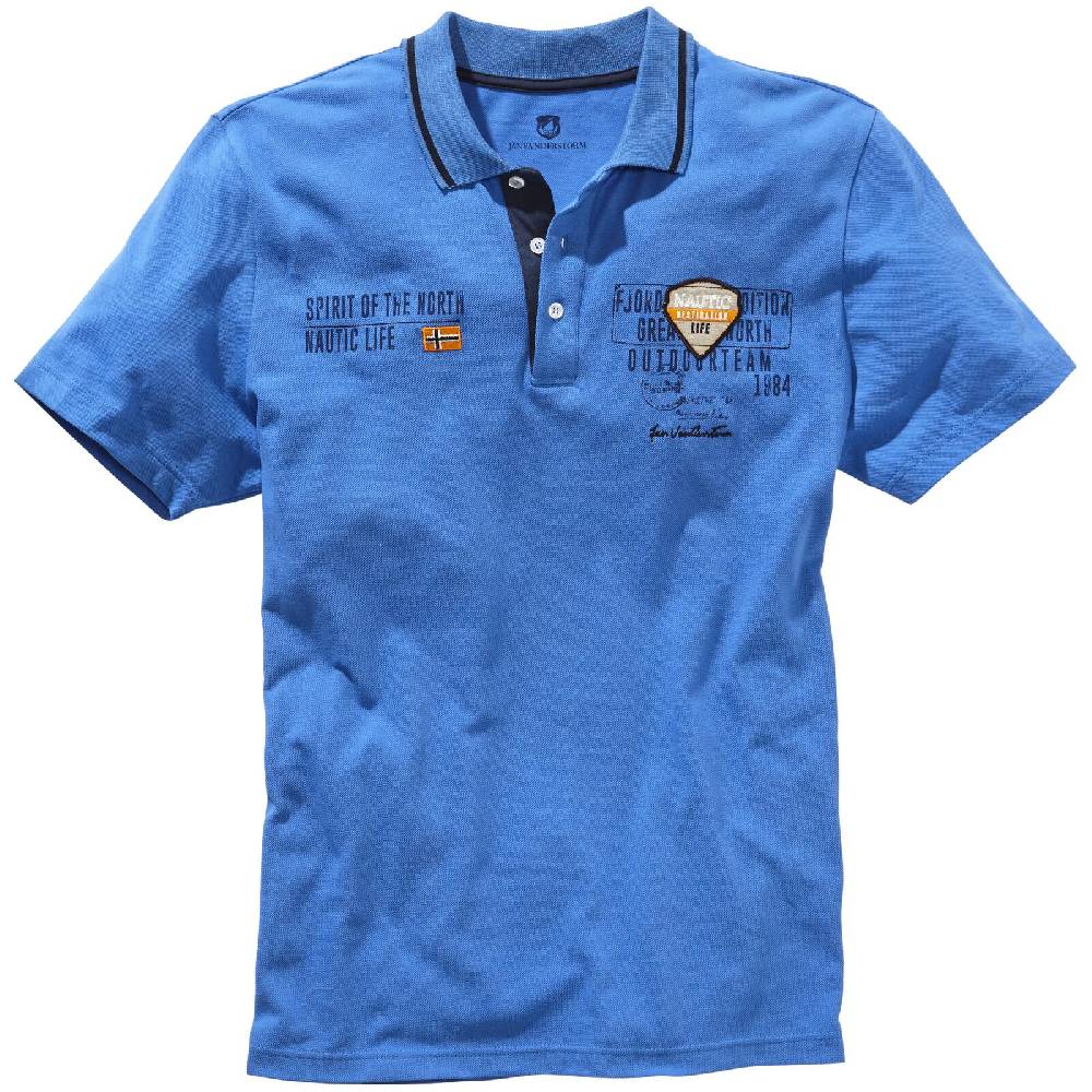 Jan Vanderstorm Poloshirt HALLFRED blau Riesige Ersparnisse