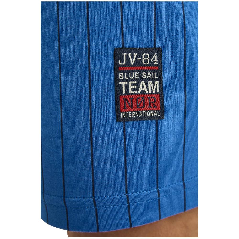 Jan Vanderstorm Kurze Schlafhose BARO royal blau gestreift Super Sparpreis
