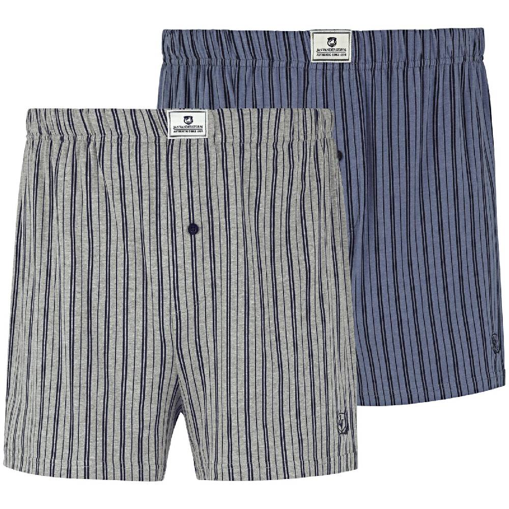 Jan Vanderstorm 2er Pack Boxershorts THURE blau grau