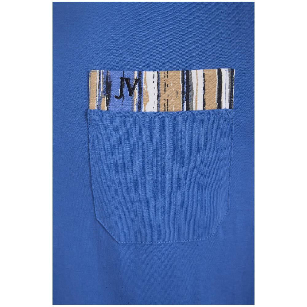 Jan Vanderstorm Schlafanzug ANTOS royal blau gemustert Fabrik Onlineshop