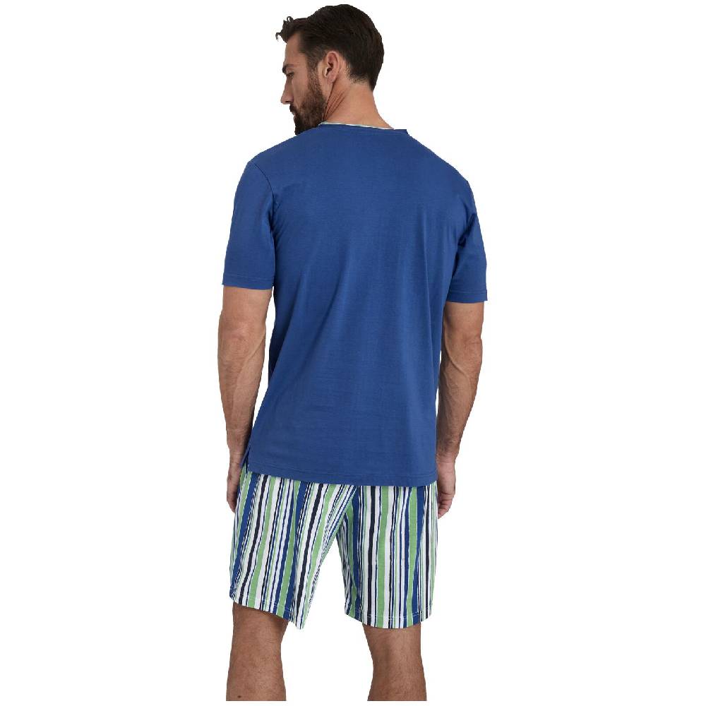 Jan Vanderstorm Kurzer Schlafanzug FREDSTEIN royal blau gemustert Online Shopping