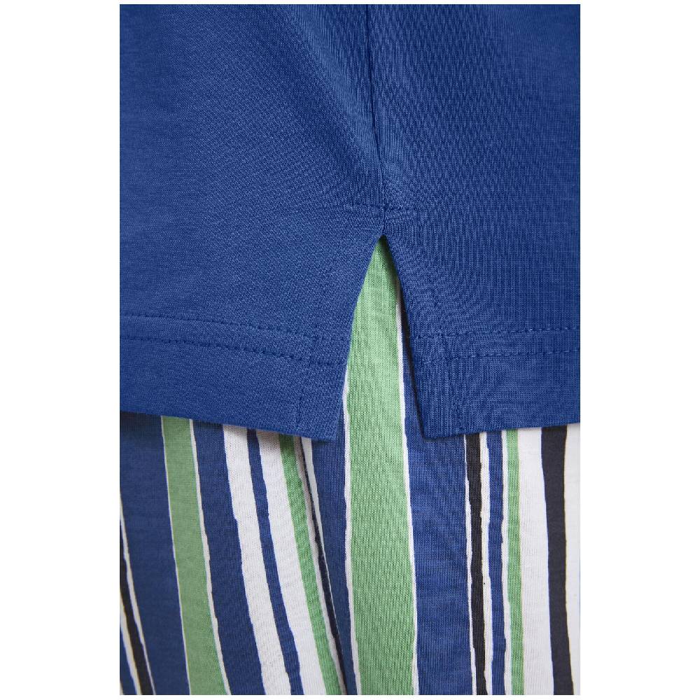Jan Vanderstorm Kurzer Schlafanzug FREDSTEIN royal blau gemustert Online Shopping