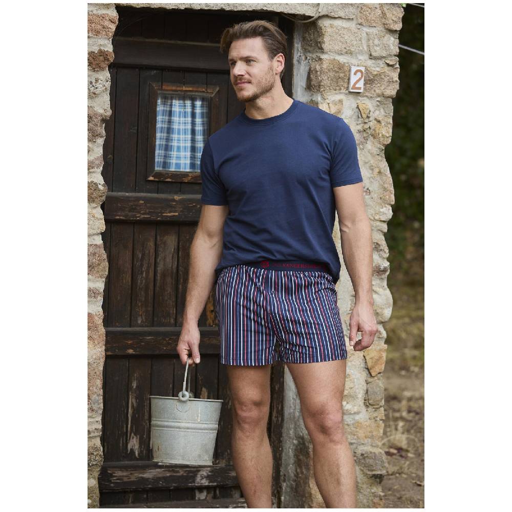 Jan Vanderstorm Boxershort ROOPI dunkelblau gestreift Preisnachlass