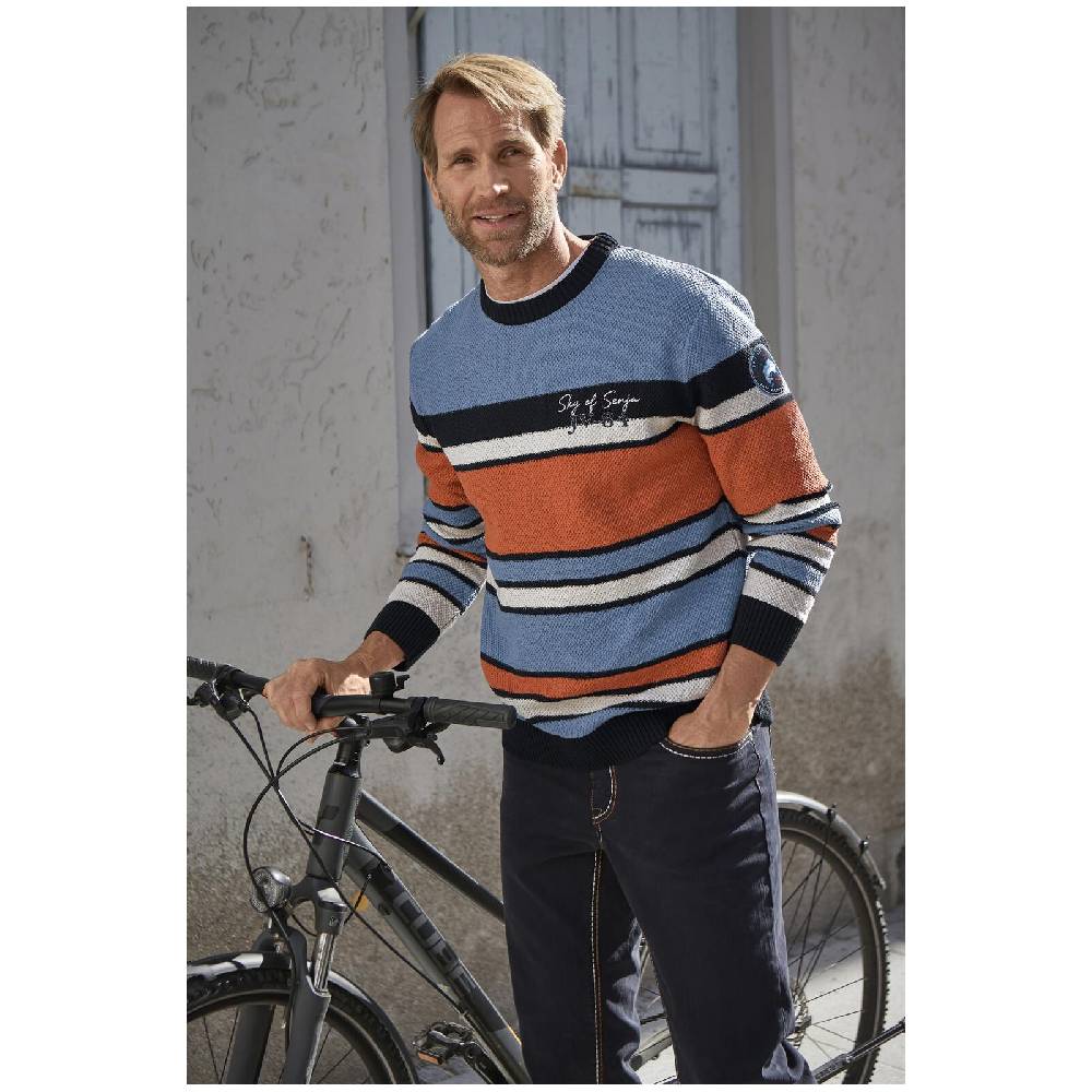 Jan Vanderstorm Pullover EMPSU blau orange Bestseller