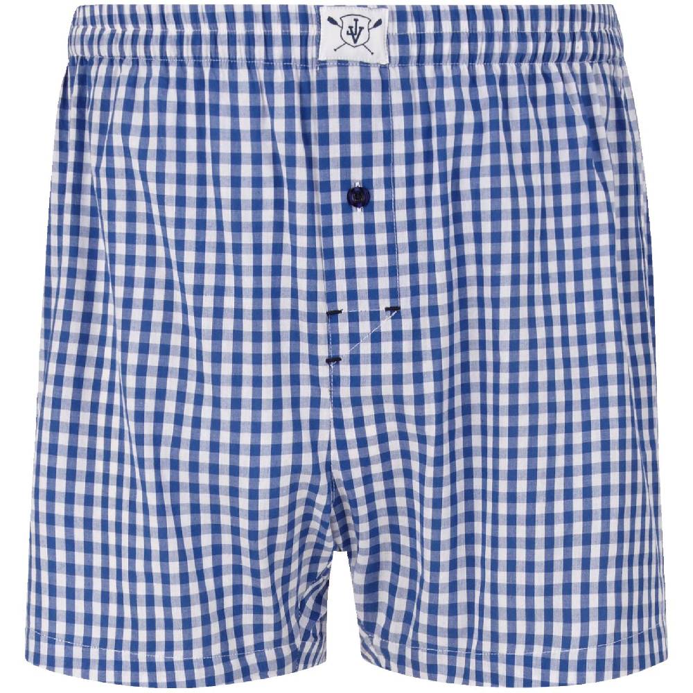 Jan Vanderstorm 3er Pack Boxershorts RIKU royal blau gemustert 50% Rabatt mit kostenlosem Versand