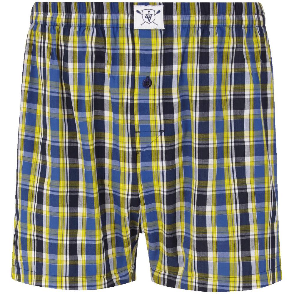Jan Vanderstorm 3er Pack Boxershorts RIKU royal blau gemustert 50% Rabatt mit kostenlosem Versand