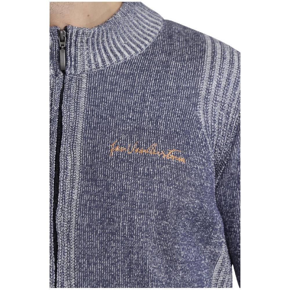 Jan Vanderstorm Strickjacke INGRABAN blau melange Sonderangebot