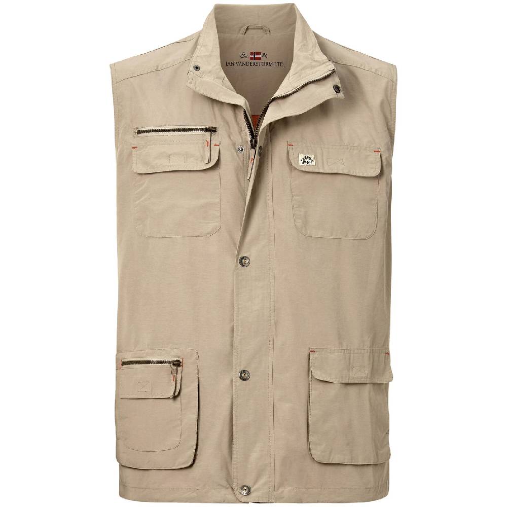 Jan Vanderstorm Trekking Weste HELMBOT beige Tiefpreis