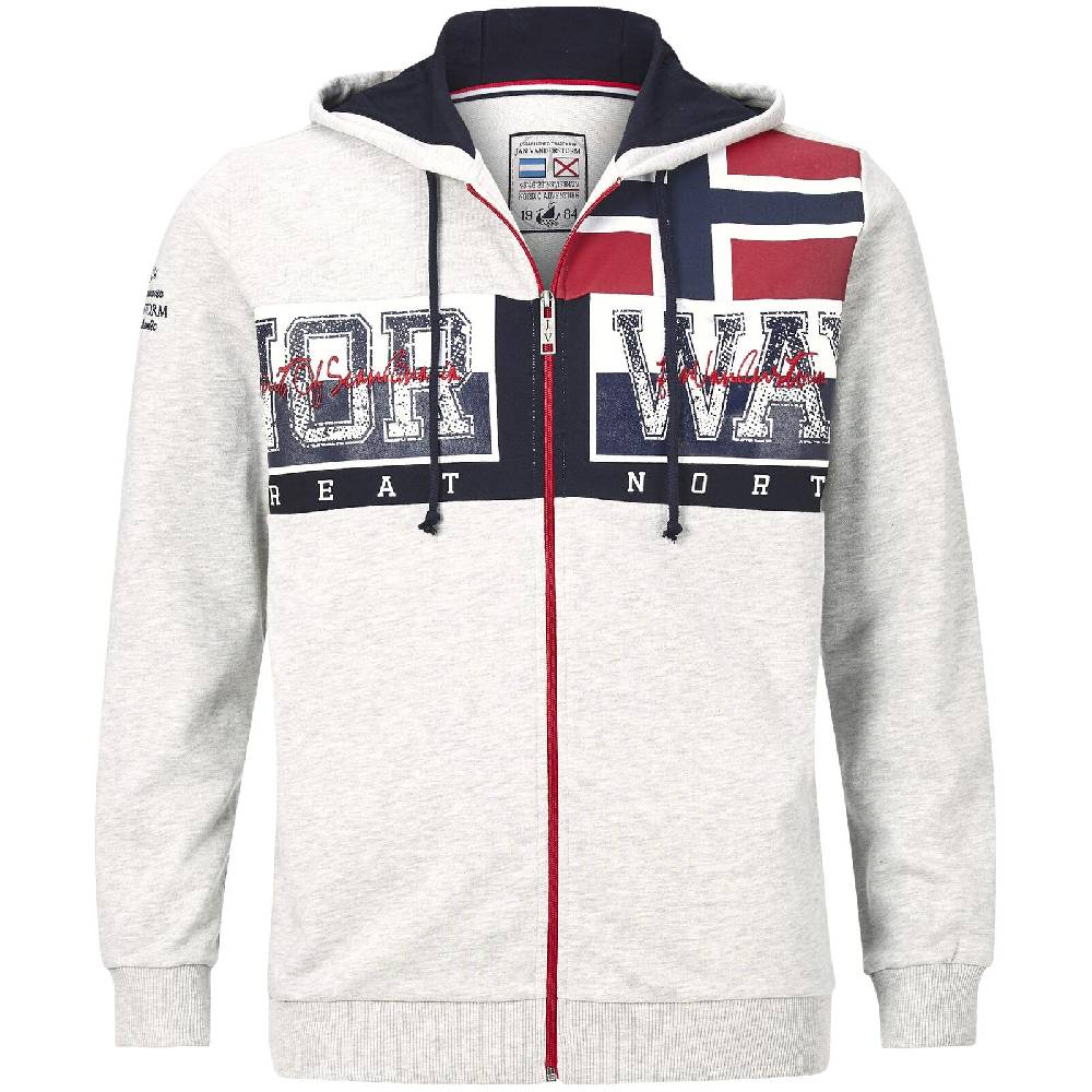 Jan Vanderstorm Sweatjacke ABBE hellgrau melange