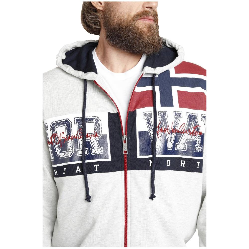 Jan Vanderstorm Sweatjacke ABBE hellgrau melange Neueste Stile